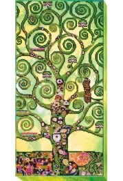 Bead Embroidery Kit on Art Canvas "Summer tree of life"