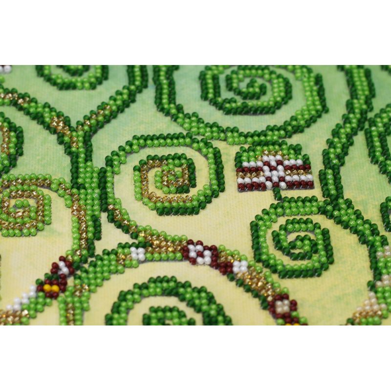 Bead Embroidery Kit on Art Canvas "Summer tree of life"