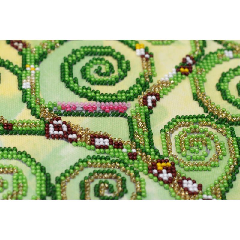 Bead Embroidery Kit on Art Canvas "Summer tree of life"