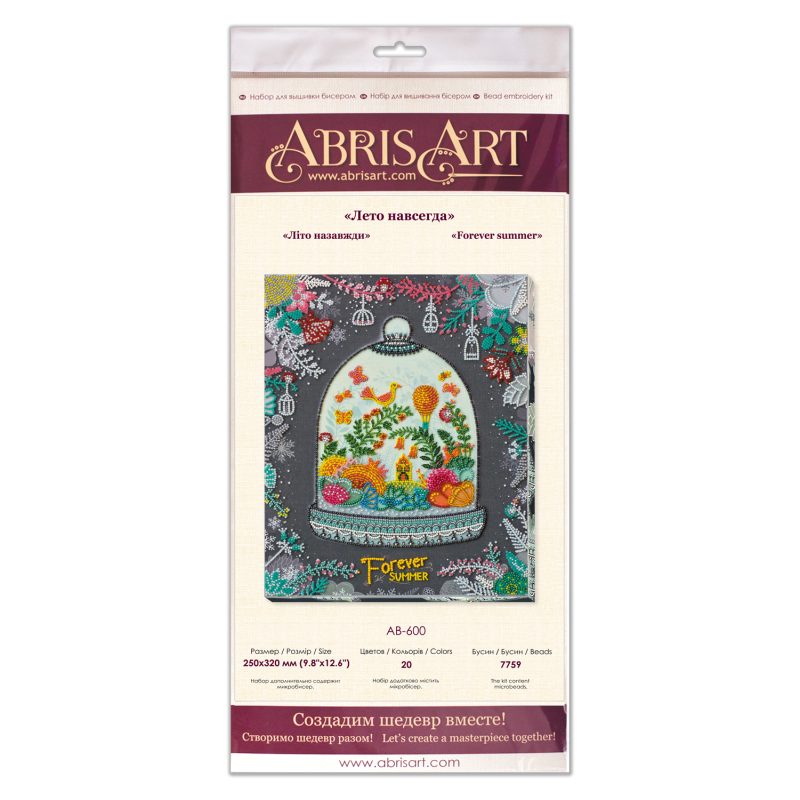 Bead Embroidery Kit on Art Canvas "Forever summer"