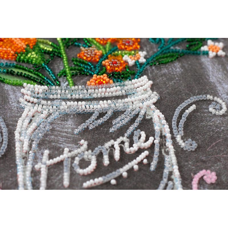 Bead Embroidery Kit on Art Canvas "Welcome"