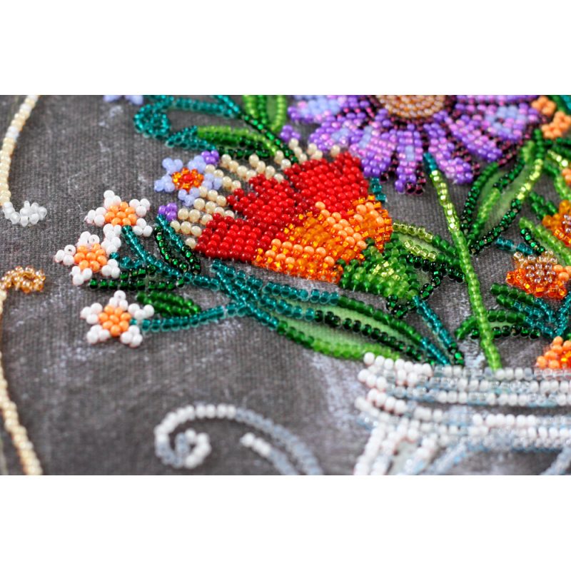 Bead Embroidery Kit on Art Canvas "Welcome"