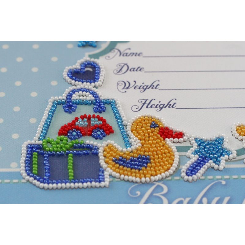 Bead Embroidery Kit on Art Canvas "Metric for a boy"