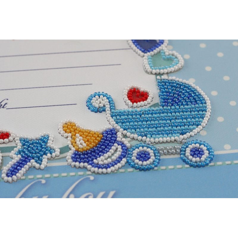 Bead Embroidery Kit on Art Canvas "Metric for a boy"