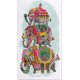 Bead Embroidery Kit on Art Canvas "Three elephants for happiness"