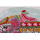 Bead Embroidery Kit on Art Canvas "Three elephants for happiness"