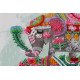 Bead Embroidery Kit on Art Canvas "Three elephants for happiness"