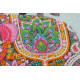 Bead Embroidery Kit on Art Canvas "Three elephants for happiness"