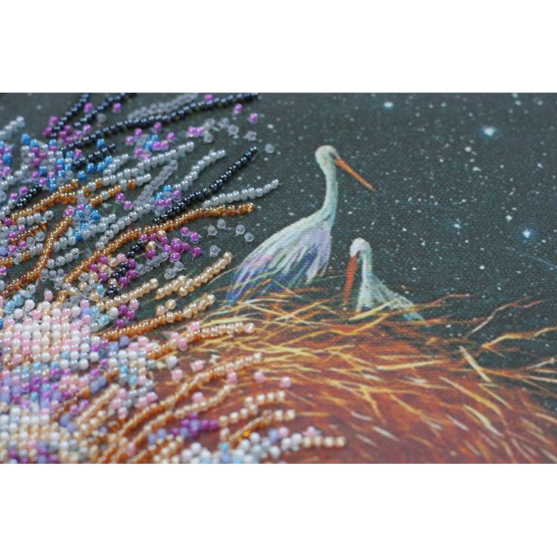 Bead Embroidery Kit on Art Canvas "Nest"