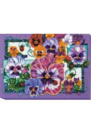 Bead Embroidery Kit on Art Canvas "Heart's-ease"