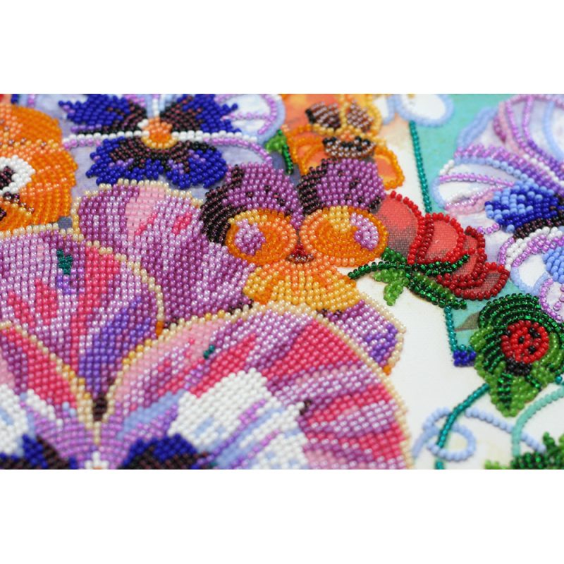 Bead Embroidery Kit on Art Canvas "Heart's-ease"