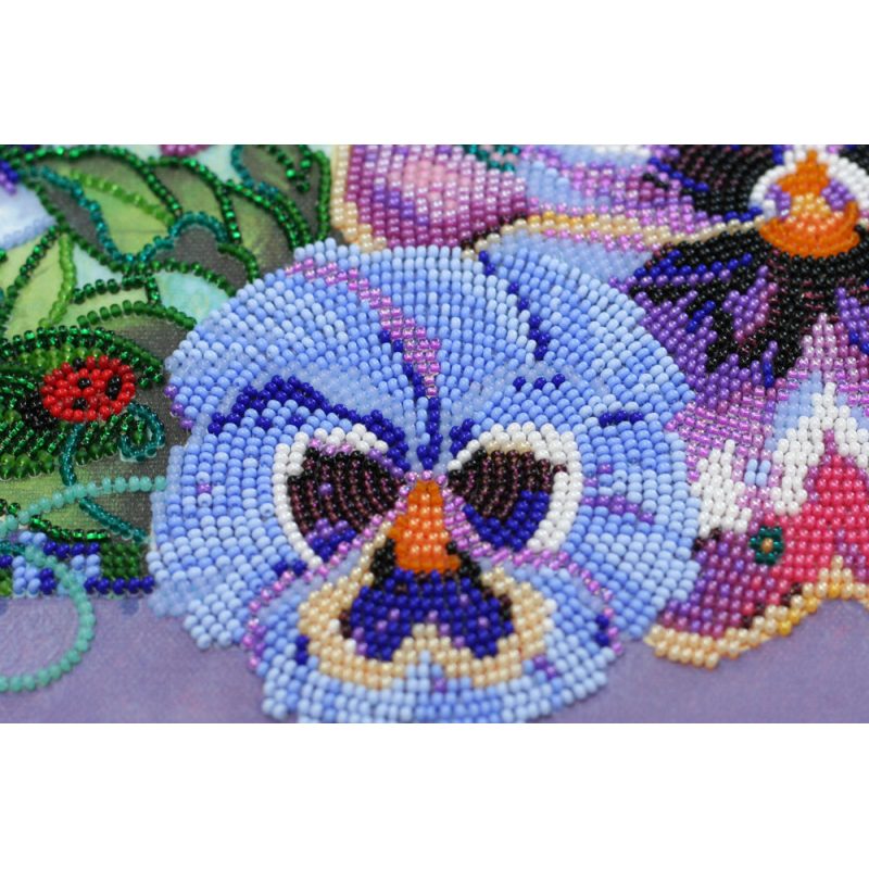 Bead Embroidery Kit on Art Canvas "Heart's-ease"