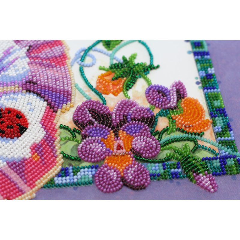 Bead Embroidery Kit on Art Canvas "Heart's-ease"