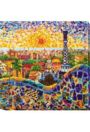 Bead Embroidery Kit on Art Canvas "Park Guell"
