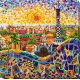 Bead Embroidery Kit on Art Canvas "Park Guell"