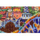 Bead Embroidery Kit on Art Canvas "Park Guell"