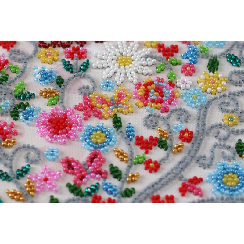 Bead Embroidery Kit on Art Canvas "Wedding certificate"
