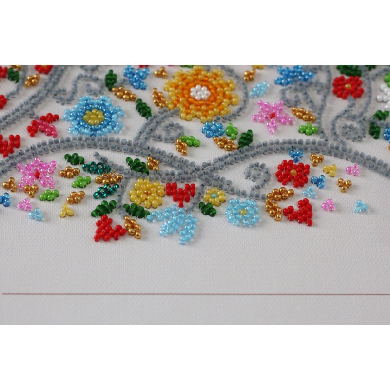 Bead Embroidery Kit on Art Canvas "Wedding certificate"