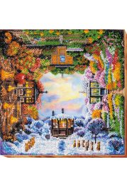 Bead Embroidery Kit on Art Canvas "seasons"