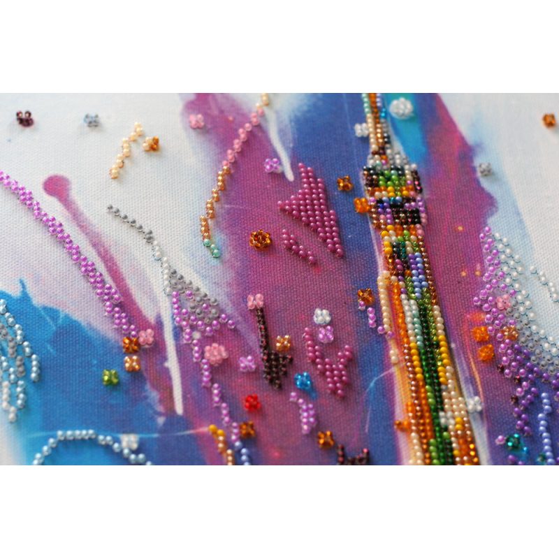 Bead Embroidery Kit on Art Canvas "Eiffel Tower"