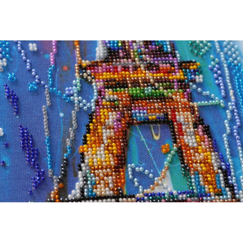 Bead Embroidery Kit on Art Canvas "Eiffel Tower"