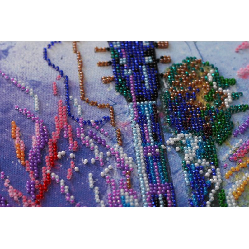 Bead Embroidery Kit on Art Canvas "Guitar sounds"