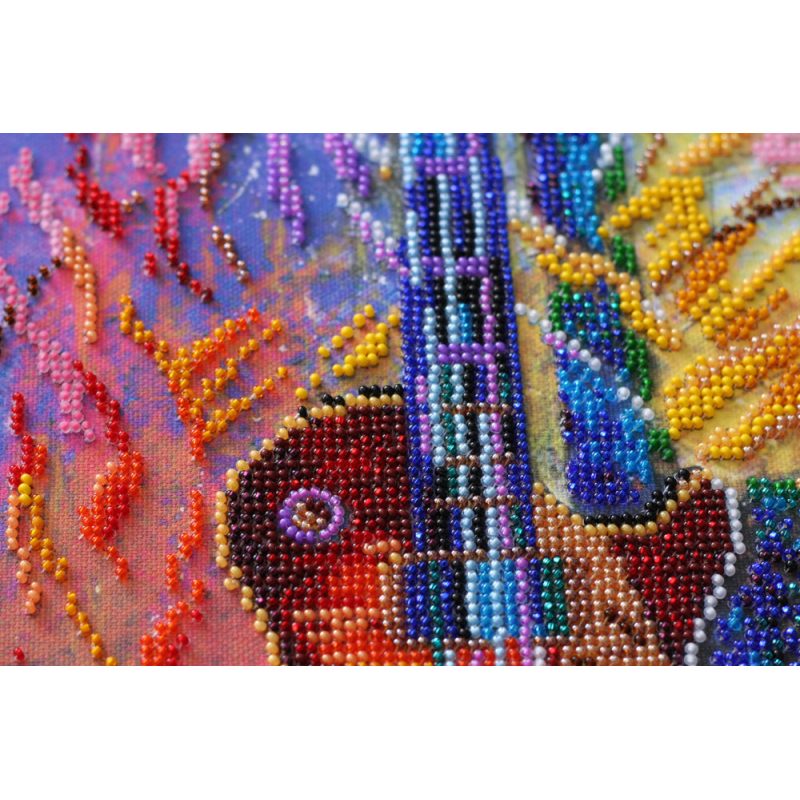 Bead Embroidery Kit on Art Canvas "Guitar sounds"