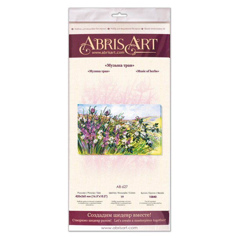 Bead Embroidery Kit on Art Canvas "Music of herbs"