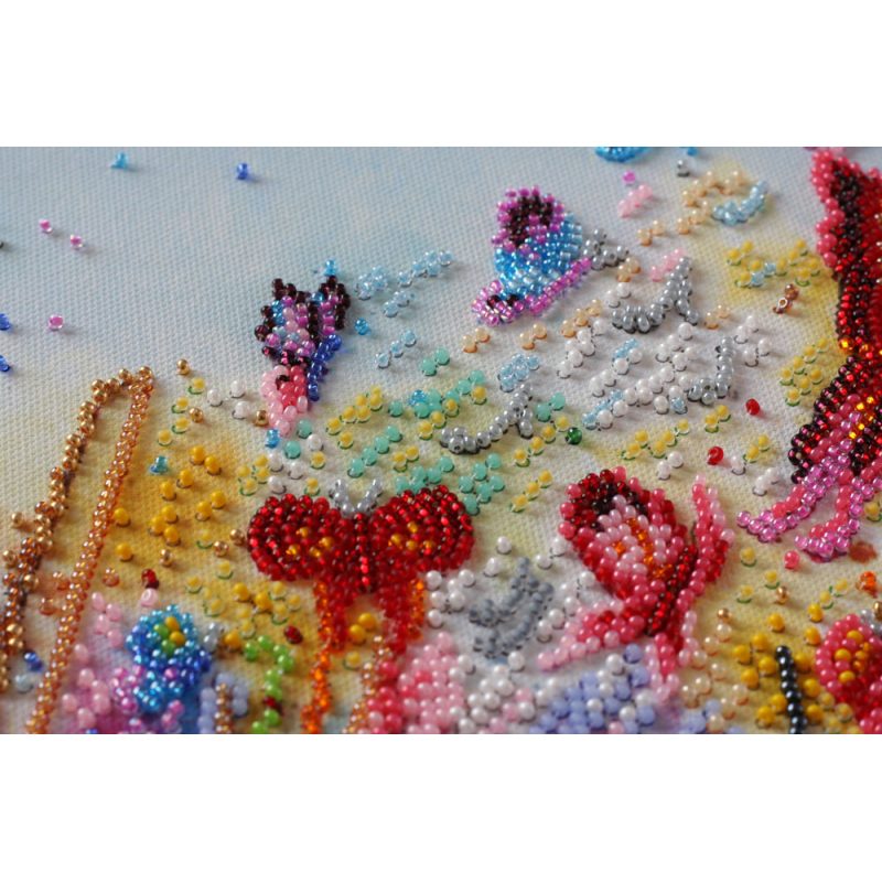 Bead Embroidery Kit on Art Canvas "Sparks of sound"