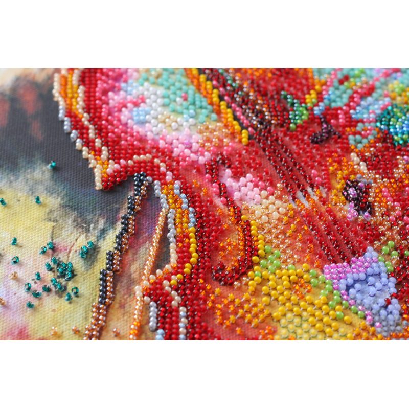 Bead Embroidery Kit on Art Canvas "Sparks of sound"