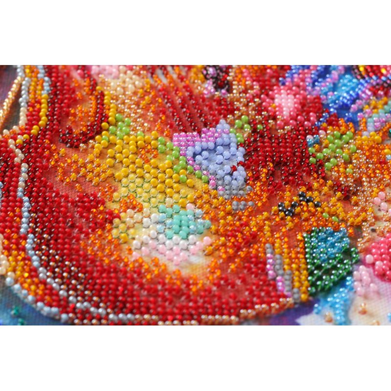 Bead Embroidery Kit on Art Canvas "Sparks of sound"