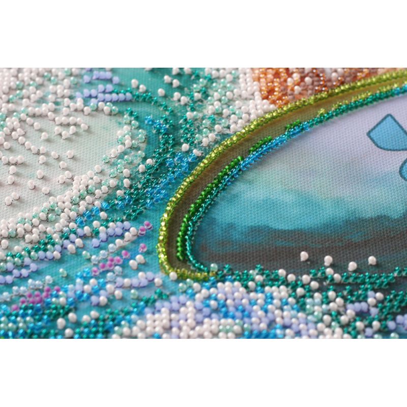 Bead Embroidery Kit on Art Canvas "A sea of joy"
