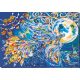 Bead Embroidery Kit on Art Canvas "Bluebird of happiness"