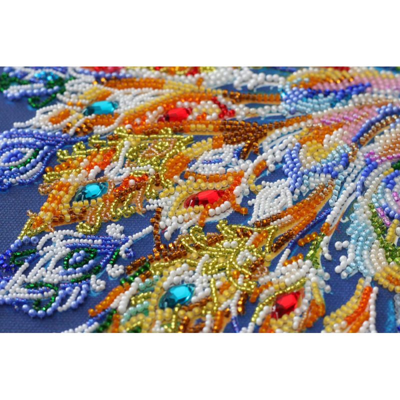 Bead Embroidery Kit on Art Canvas "Bluebird of happiness"