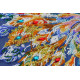 Bead Embroidery Kit on Art Canvas "Bluebird of happiness"