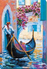 Bead Embroidery Kit on Art Canvas "Gondolier's song"