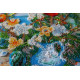 Bead Embroidery Kit on Art Canvas "Flowers on the shore"