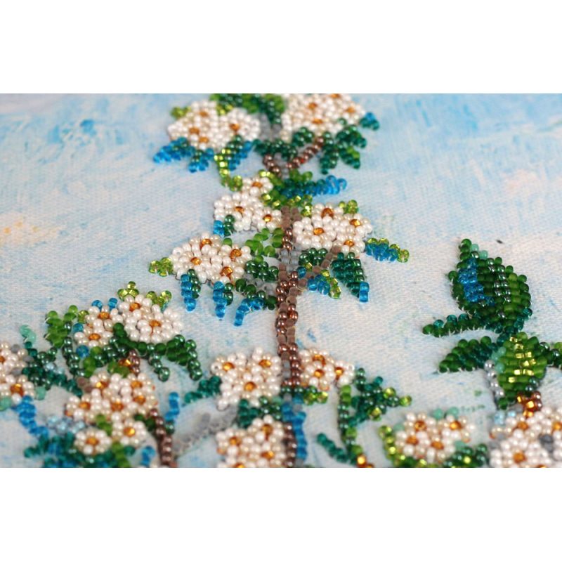 Bead Embroidery Kit on Art Canvas "Flowers on the shore"