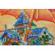 Bead Embroidery Kit on Art Canvas "Cozy little world"