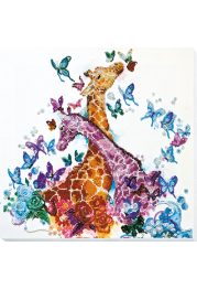 Bead Embroidery Kit on Art Canvas "Spotty giraffes"