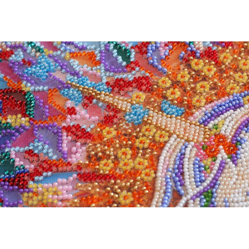 Bead Embroidery Kit on Art Canvas "Messenger of happiness"