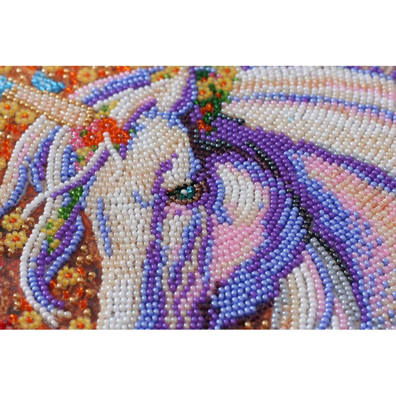 Bead Embroidery Kit on Art Canvas "Messenger of happiness"