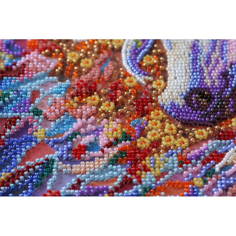 Bead Embroidery Kit on Art Canvas "Messenger of happiness"