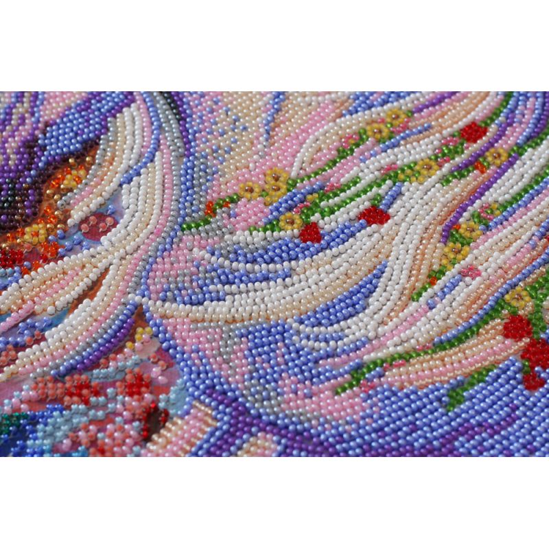 Bead Embroidery Kit on Art Canvas "Messenger of happiness"