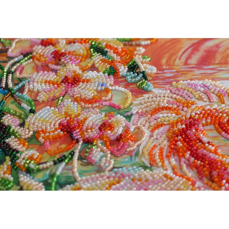 Bead Embroidery Kit on Art Canvas "Awe of the senses"