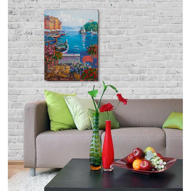Bead Embroidery Kit on Art Canvas "Cozy corner"