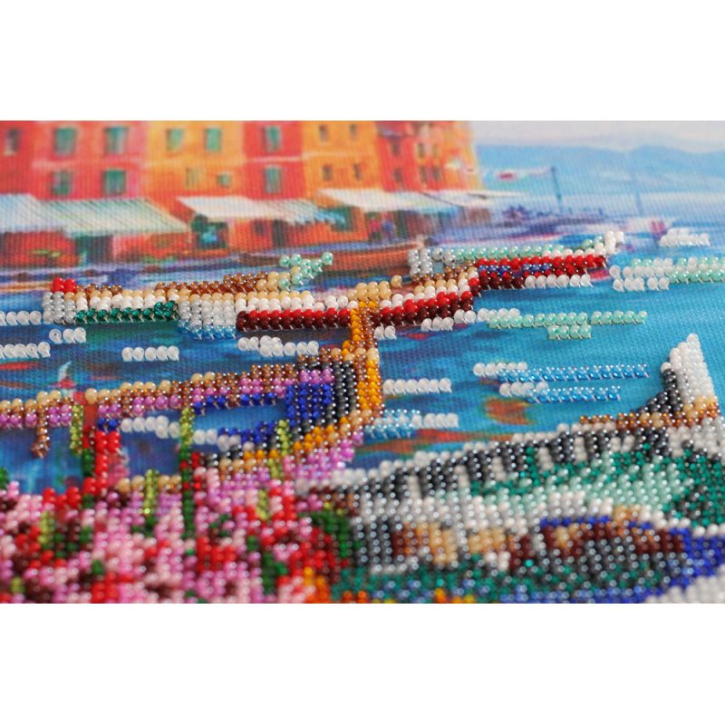Bead Embroidery Kit on Art Canvas "Cozy corner"