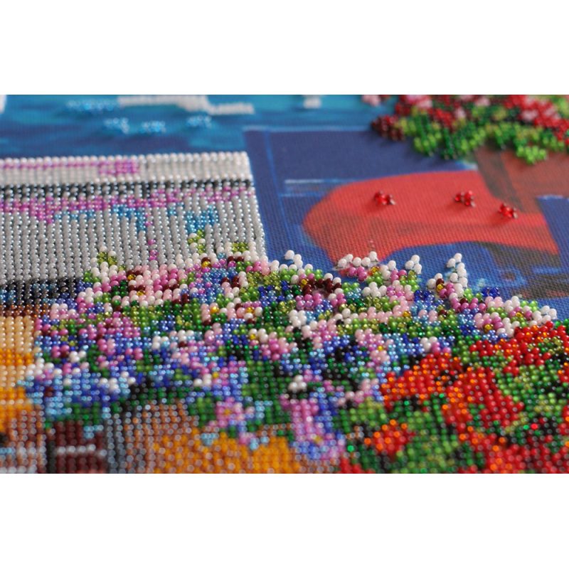 Bead Embroidery Kit on Art Canvas "Cozy corner"