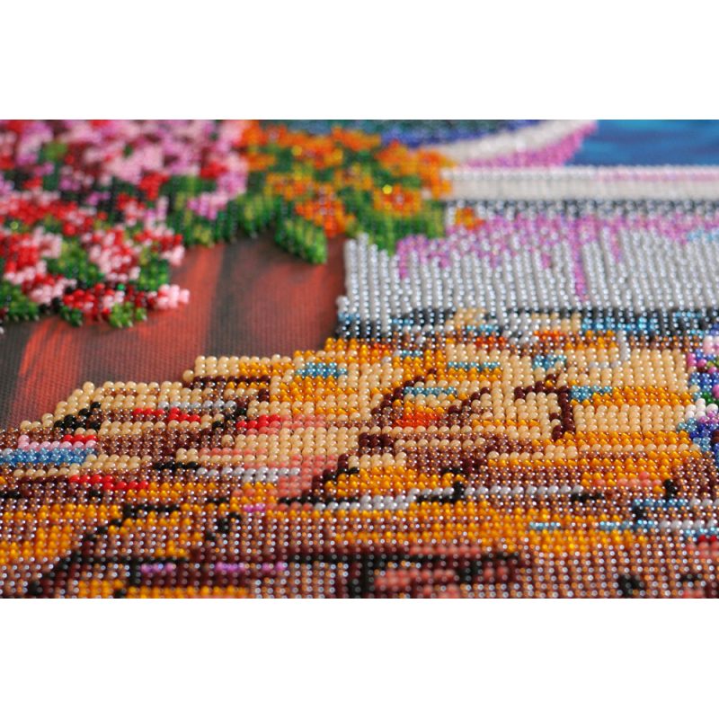 Bead Embroidery Kit on Art Canvas "Cozy corner"