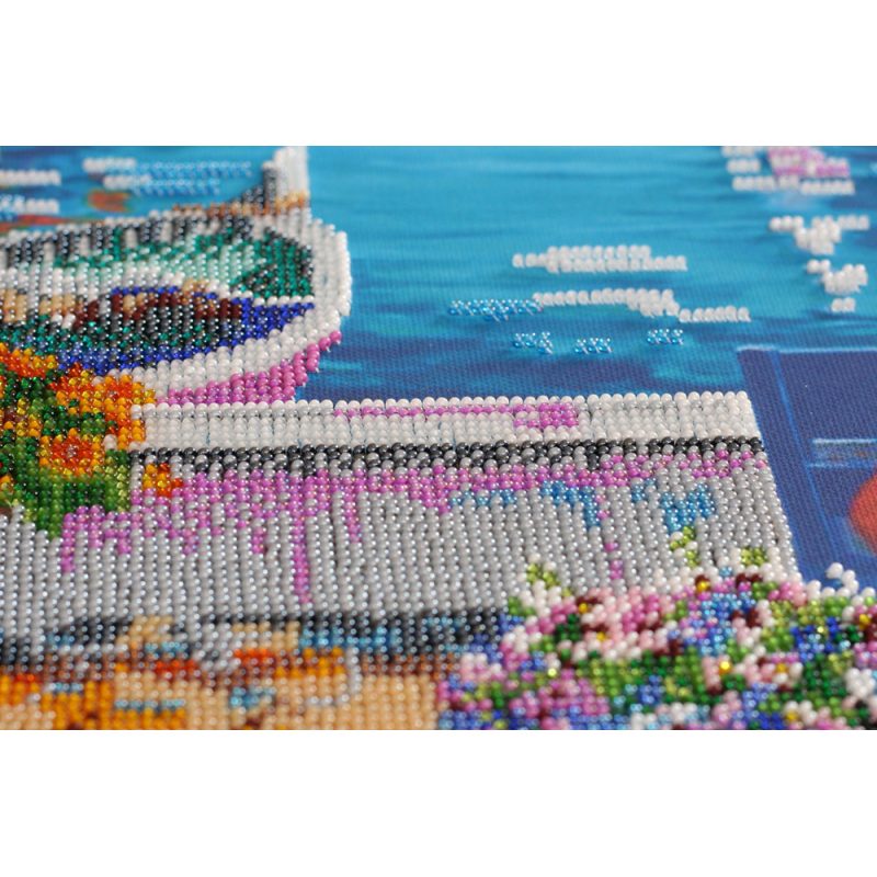 Bead Embroidery Kit on Art Canvas "Cozy corner"